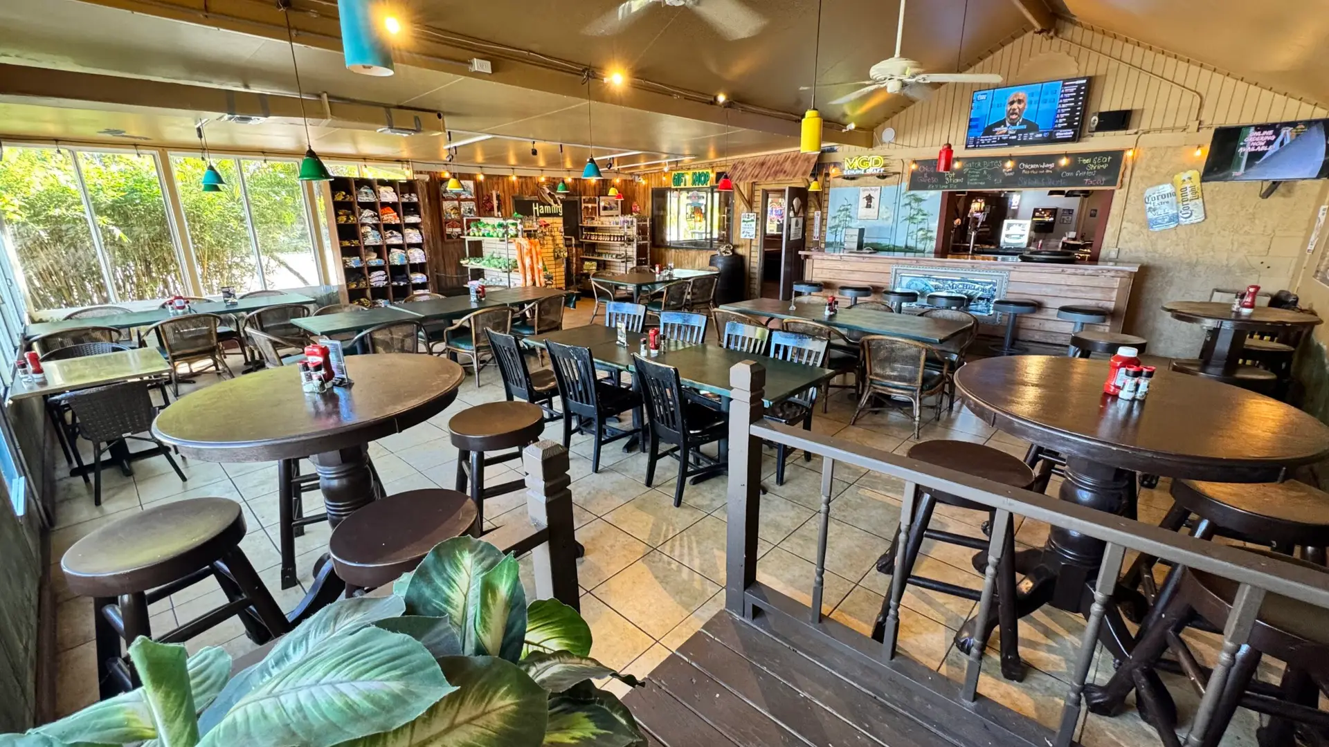 Waterfront event space at The Black Hammock with stage and sound system